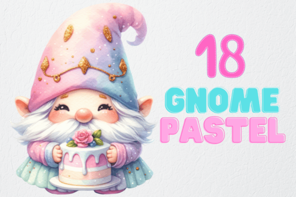 Pastel Gnome Watercolor Clipart Bundle Graphic Illustrations By sasikharn