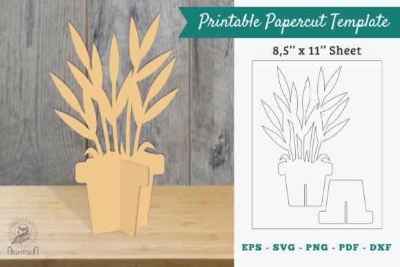 Plant Printable Cut Template 10 Gráfico Manualidades Por NightSun