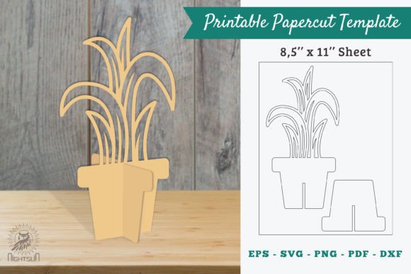 Plant Printable Cut Template 12 Gráfico Manualidades Por NightSun
