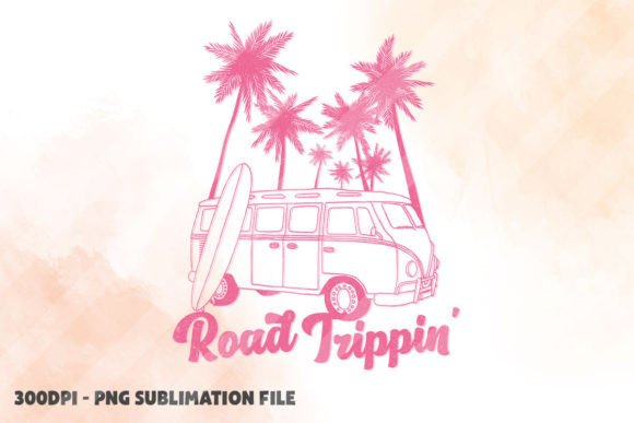 Road Trippin' PNG, Retro Summer Vacation Graphic Crafts By CrazyCatPrints