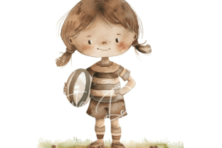 Rugby Player Girl Watercolor Clipart Grafica PNG trasparenti AI Di Ikota Design 7