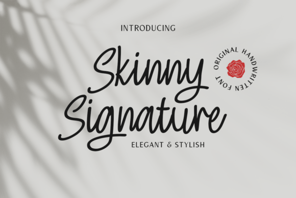 Skinny Signature Script & Handwritten Font By syabab studio