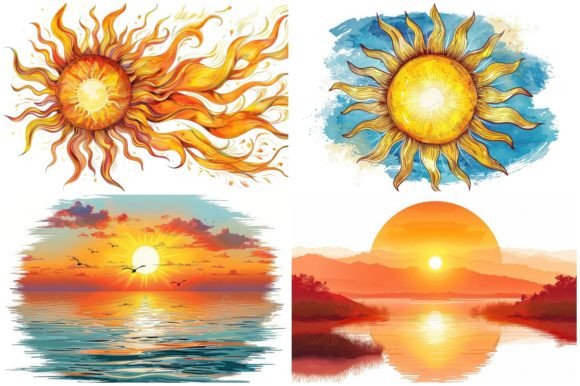Sunset Illustration Graphic AI Illustrations By Background Graphics illustration