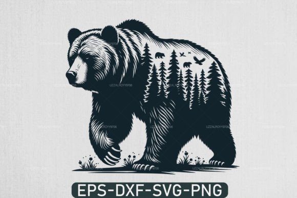 Walking Grizzly Bear Svg , Wildlife Svg Graphic Crafts By uzzalroyy9706