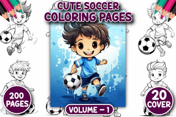 200 Cute Soccer Coloring Pages for Kids Graphic Coloring Pages & Books Kids By Ministed Night