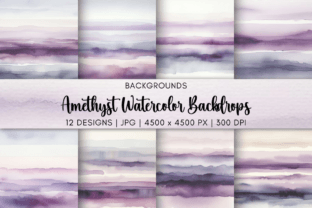 Amethyst Purple Watercolor Backgrounds Graphic Backgrounds By Artistic Wisdom 1
