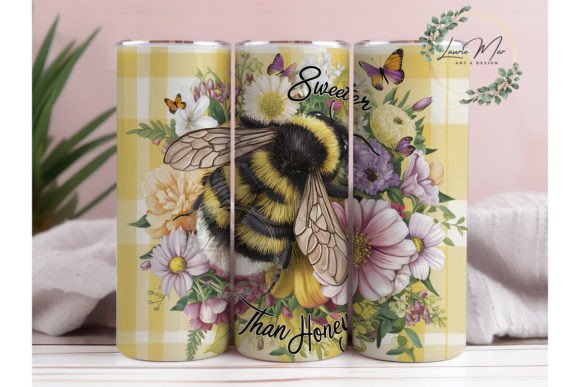 Bee Sweeter Than Honey Tumbler Png Wrap Gráfico Manualidades Por lauriemar67cx