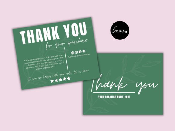 Botanical Thank You Card Canva Template Graphic Print Templates By Squeak Shops