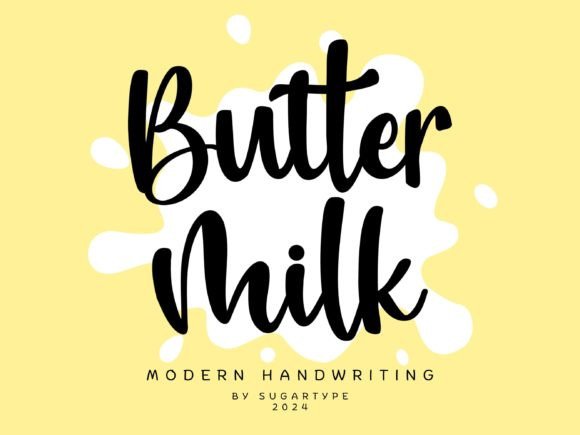 Butter Milk Polices Manuscrites Police Par Sugartype