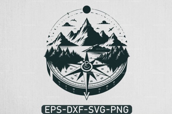 Compass and Mountains SVG, Traveler SVG Graphic Crafts By uzzalroyy9706
