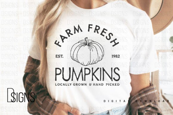 Farm Fresh Pumpkins Fall Sublimation Illustration Designs de T-shirts Par DSIGNS