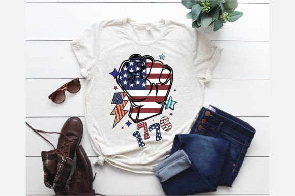 Freedom Hand Fourth of July Design Graphic T-shirt Designs By Creative T- Shirt Design
