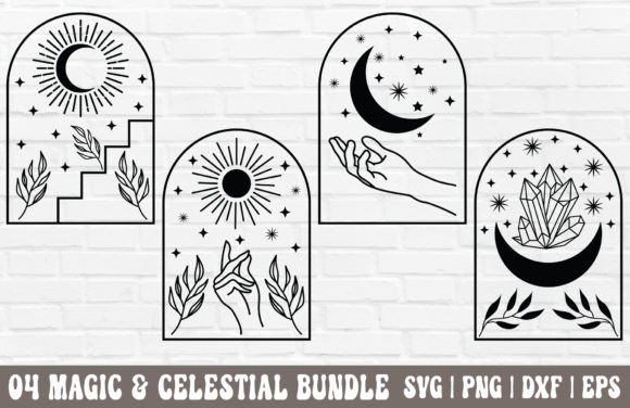 Magic and Celestial SVG - Mystical Svg Grafica Creazioni Di GraphicsTreasures