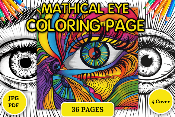 Mathical Eye Coloring Page Graphic Coloring Pages & Books Adults By pixargraph