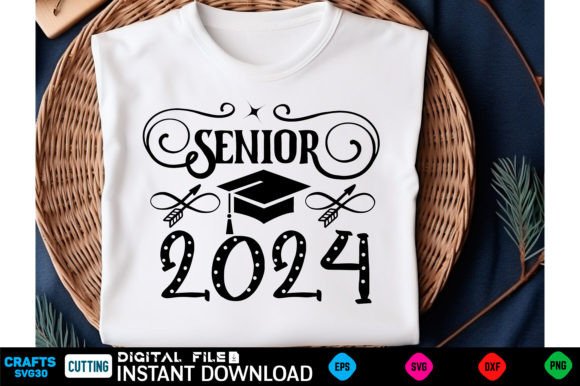Senior 2024 Graduation SVG 2024 Graduate Gráfico Artesanato Por CraftsSvg30