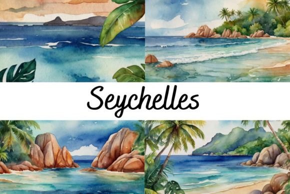Seychelles Illustration Généré par IA Par PrintYourArt