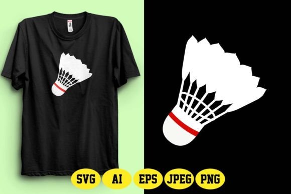 Shuttlecock Badminton SVG T-Shirt Graphic T-shirt Designs By fatimaakhter01936