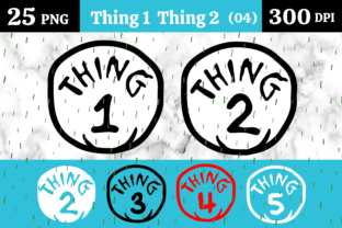 Thing 1 Thing 2 Printable/ PNG #04 Illustration Icônes Par momstercraft 1