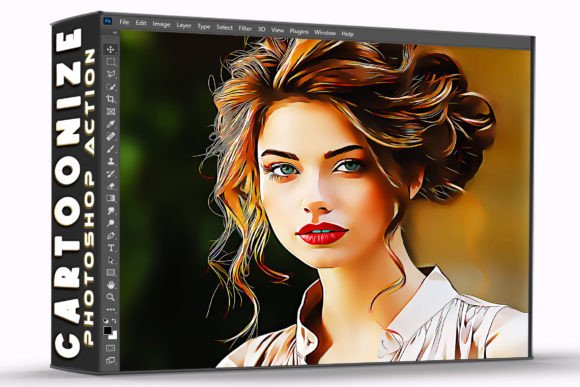 Cartoonize Painting Photoshop Action Grafica Componenti Aggiuntivi Creativi Di One-touch