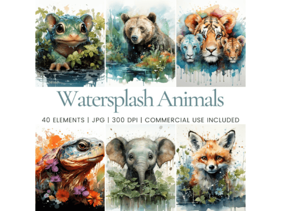 Enchanting Animal Watercolor Clipart Afbeelding AI Afbeeldingen Door Ikota Design