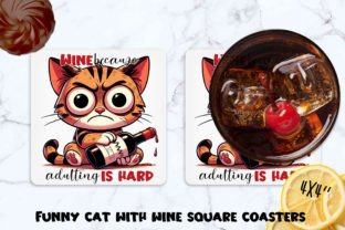 Funny Wine Saying Square Coasters BUNDLE Graphic AI Illustrations By NadineStore 15
