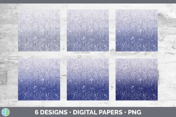 Glitter Ombre Indigo Paper Backgrounds | Afbeelding AI Illustraties Door Enliven Designs