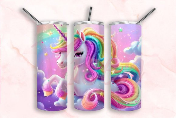 Rainbow Unicorn Tumbler Wrap Png Graphic Crafts By Vicen