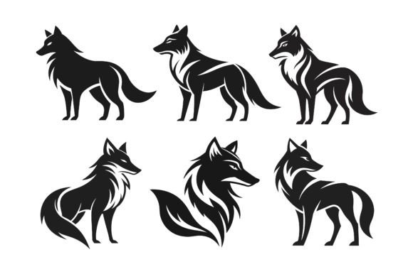 Sleek Minimalist Wolf Logo Design Grafik Druck-Vorlagen Von M.k Graphics Store