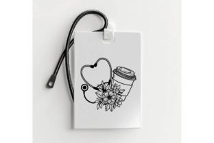 Stethoscope Coffee Flower Svg Nurse Svg Illustration Modèles d'Impression Par Tadashop Design 6