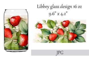 Template Wrapper on Glass Strawberry Illustration Tumbler Wraps Par Novaart