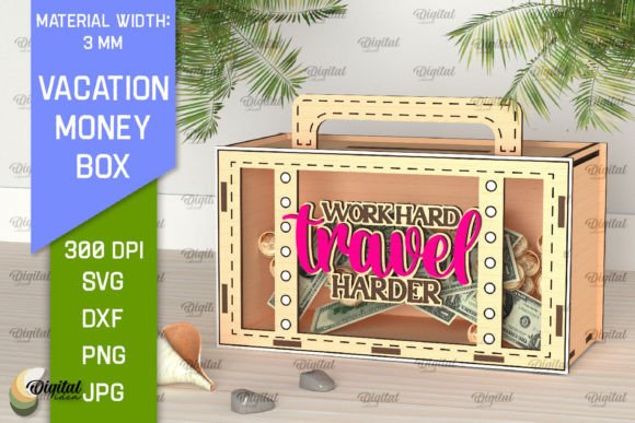 Vacation Money Box Laser Cut SVG Graphic 3D SVG By Digital Idea