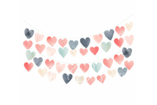 Valentine's Heart Garland Clipart Graphic AI Graphics By Ikota Design 7