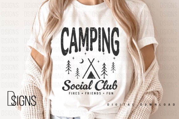 Vintage Camping Camper Camp Sublimation Graphic T-shirt Designs By DSIGNS