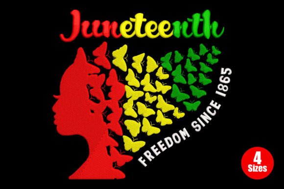 1865 Juneteenth Girl Remembrance Embroidery Design By Embiart