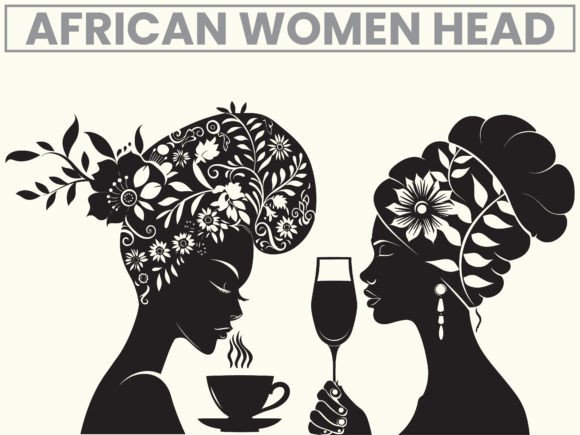 African American Women Head Silhouette Graphic Crafts By TeesXpress