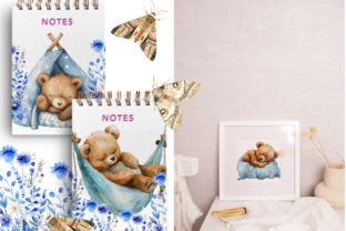Baby Boy Clipart, Blue Teddy Bear Clipar Gráfico Ilustraciones Imprimibles Por UsisArt 6
