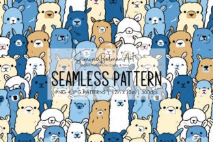 Cute Alpaca Seamless Pattern 7 Graphic Patterns By Simone Balman Art 1