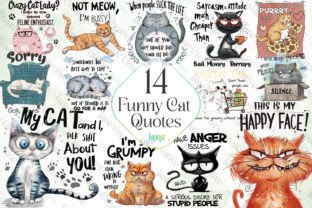 Funny Cat Quotes Sublimation Clipart Graphic Illustrations By JaneCreative 1