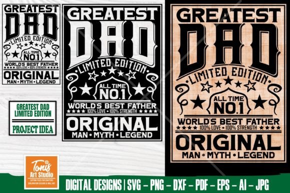 Greatest Dad SVG - Father's Day T Shirt Grafika Rękodzieła Przez TonisArtStudio