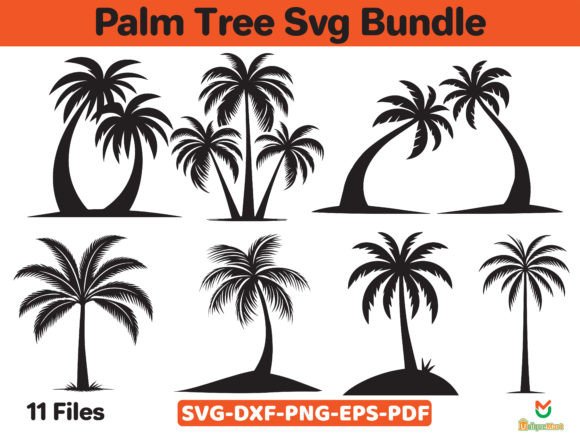 Palm Tree Svg Bundle Graphic Print Templates By Uniquemart