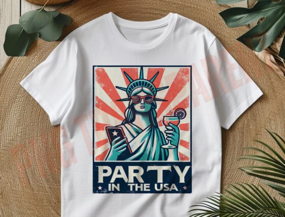 Party in the USA Png, 4th of July Sub Grafik T-shirt Designs Von DeeNaenon
