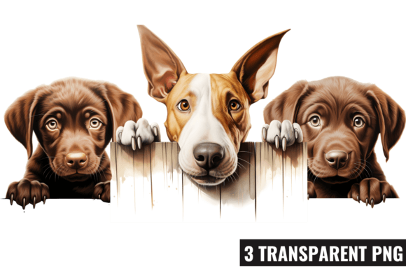 Peeking Dog Collection Clipart Grafica Illustrazioni Stampabili Di CraftArt