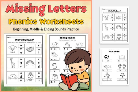 Phonics Missing Letters Practice for Kid Graphic K By Unique Source