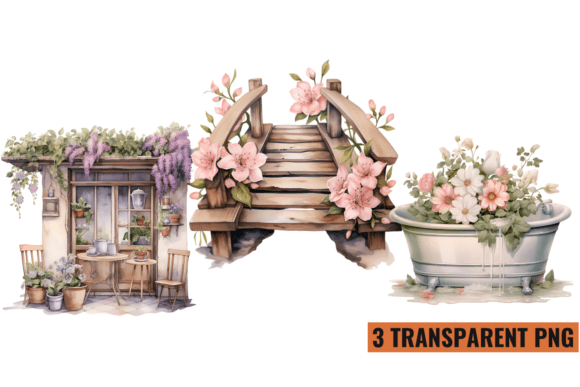 Rustic Spring Clipart Sublimation PNG Graphic Illustrations By CraftArt