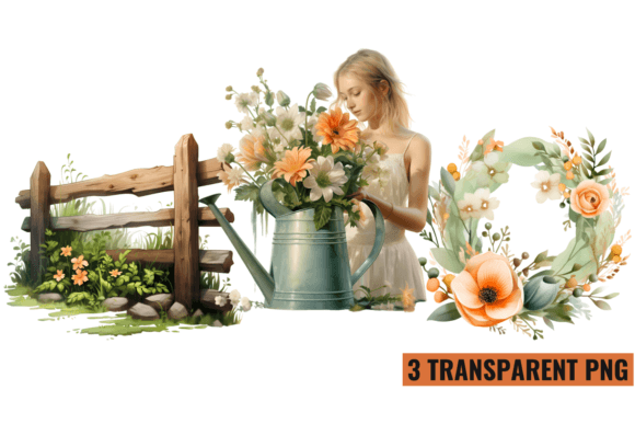 Rustic Spring Sublimation Clipart PNG Graphic Illustrations By CraftArt