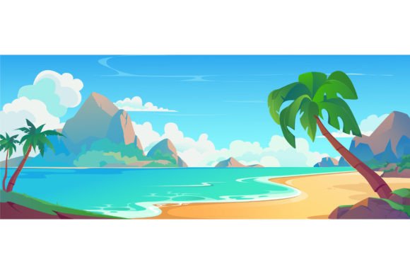 Sea Beach Cartoon Background Graphic Backgrounds By alexdndz