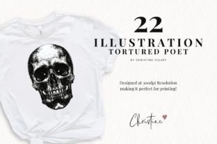 Tortured Poet Clipart, Gothic PNG Graphic Illustrations By Christine Fleury 2