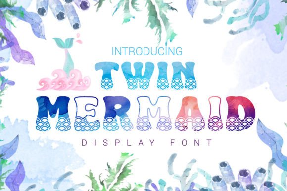Twin Mermaid Decorative Font By Actual Pixel