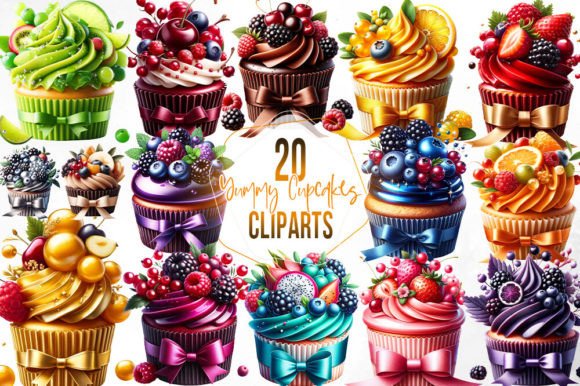 Yummy Cupcakes Sublimation Clipart Graphic Illustrations By Aspect_Studio