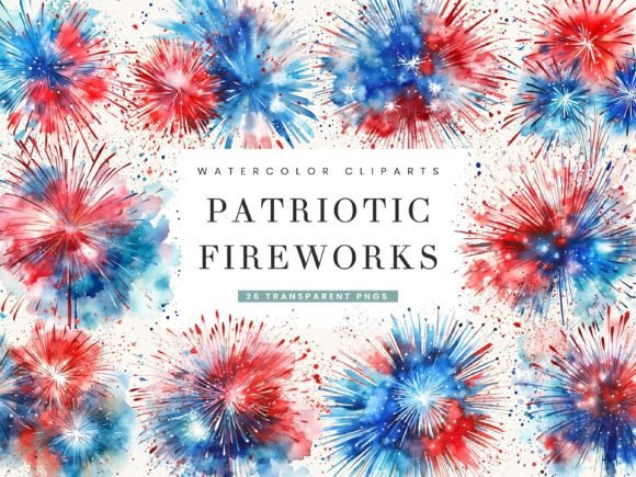 4th of July Fireworks Clipart Bundle Graphic Illustrations By busydaydesign